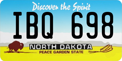 ND license plate IBQ698