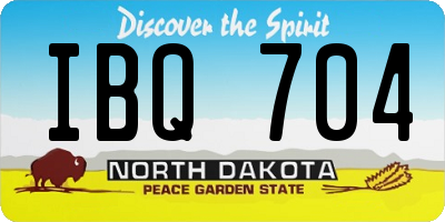 ND license plate IBQ704