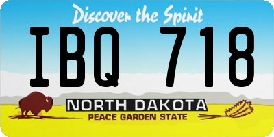 ND license plate IBQ718