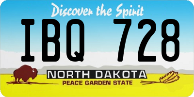 ND license plate IBQ728