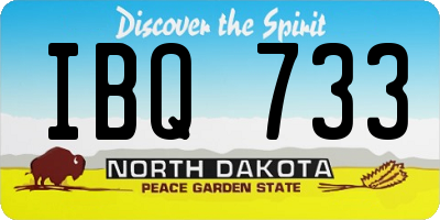 ND license plate IBQ733