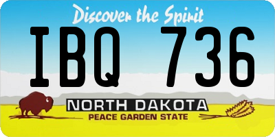 ND license plate IBQ736
