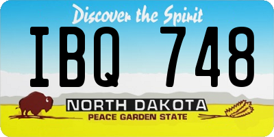 ND license plate IBQ748