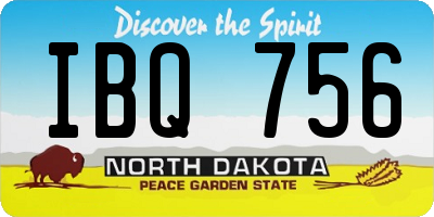 ND license plate IBQ756