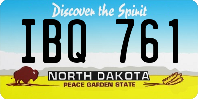 ND license plate IBQ761