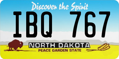 ND license plate IBQ767