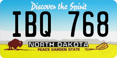 ND license plate IBQ768