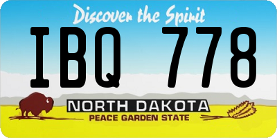 ND license plate IBQ778