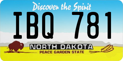 ND license plate IBQ781