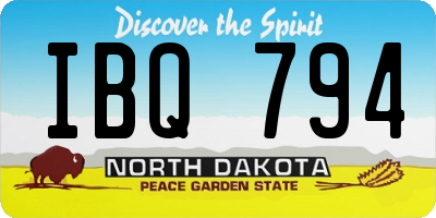 ND license plate IBQ794