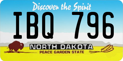 ND license plate IBQ796