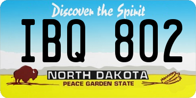 ND license plate IBQ802