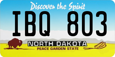 ND license plate IBQ803
