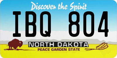 ND license plate IBQ804
