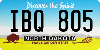 ND license plate IBQ805