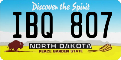 ND license plate IBQ807