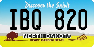 ND license plate IBQ820