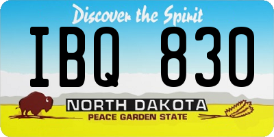 ND license plate IBQ830