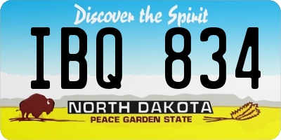 ND license plate IBQ834