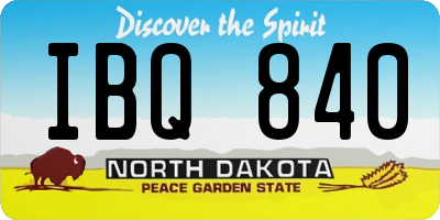 ND license plate IBQ840