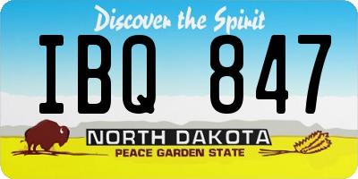 ND license plate IBQ847
