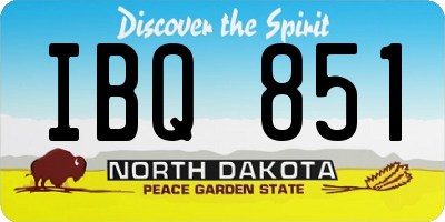 ND license plate IBQ851