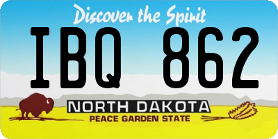ND license plate IBQ862