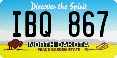 ND license plate IBQ867