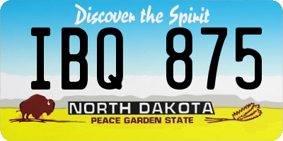 ND license plate IBQ875