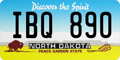 ND license plate IBQ890