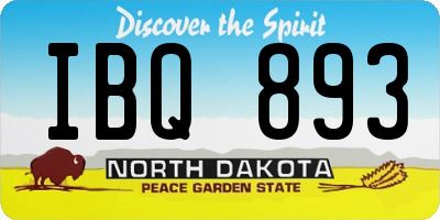 ND license plate IBQ893