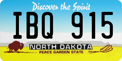 ND license plate IBQ915