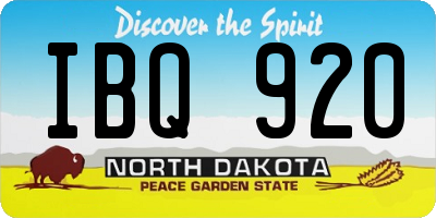 ND license plate IBQ920