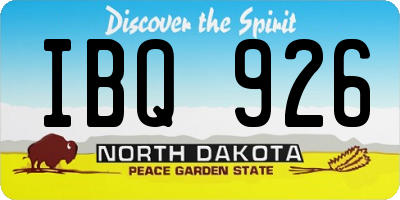 ND license plate IBQ926