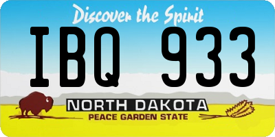 ND license plate IBQ933
