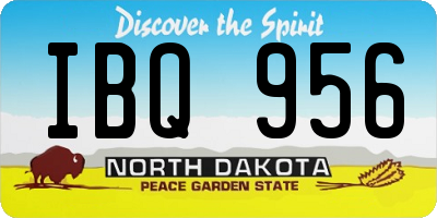 ND license plate IBQ956