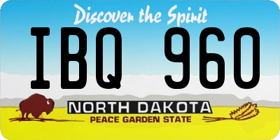 ND license plate IBQ960
