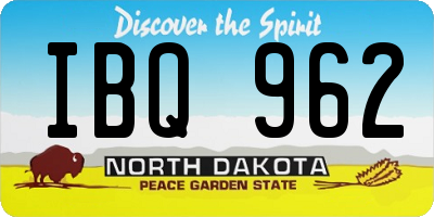 ND license plate IBQ962