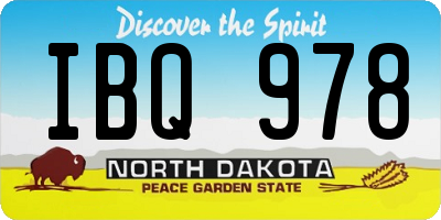 ND license plate IBQ978