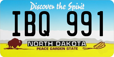 ND license plate IBQ991