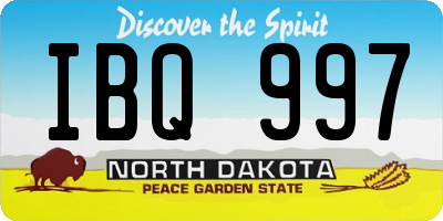 ND license plate IBQ997
