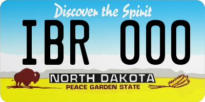 ND license plate IBR000