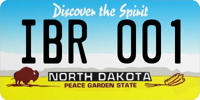 ND license plate IBR001