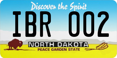 ND license plate IBR002
