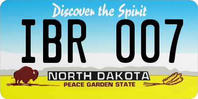 ND license plate IBR007