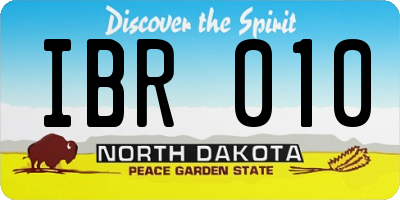 ND license plate IBR010