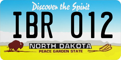 ND license plate IBR012