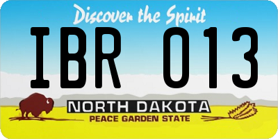 ND license plate IBR013