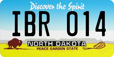 ND license plate IBR014