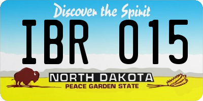 ND license plate IBR015